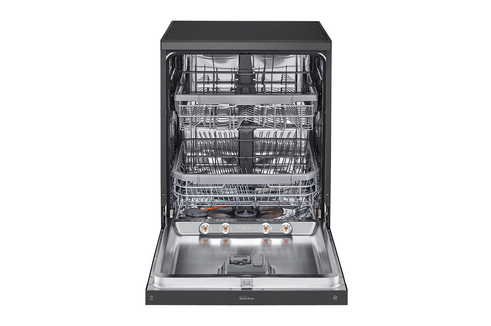 LG Dishwasher, TrueSteam?, 14 Place Settings, QuadWash?, EasyRack? Plus, ThinQ? (Wi-Fi), Direct Drive Motor, Matt Black, DFB424FM