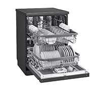 LG Dishwasher, TrueSteam?, 14 Place Settings, QuadWash?, EasyRack? Plus, ThinQ? (Wi-Fi), Direct Drive Motor, Matt Black, DFB424FM