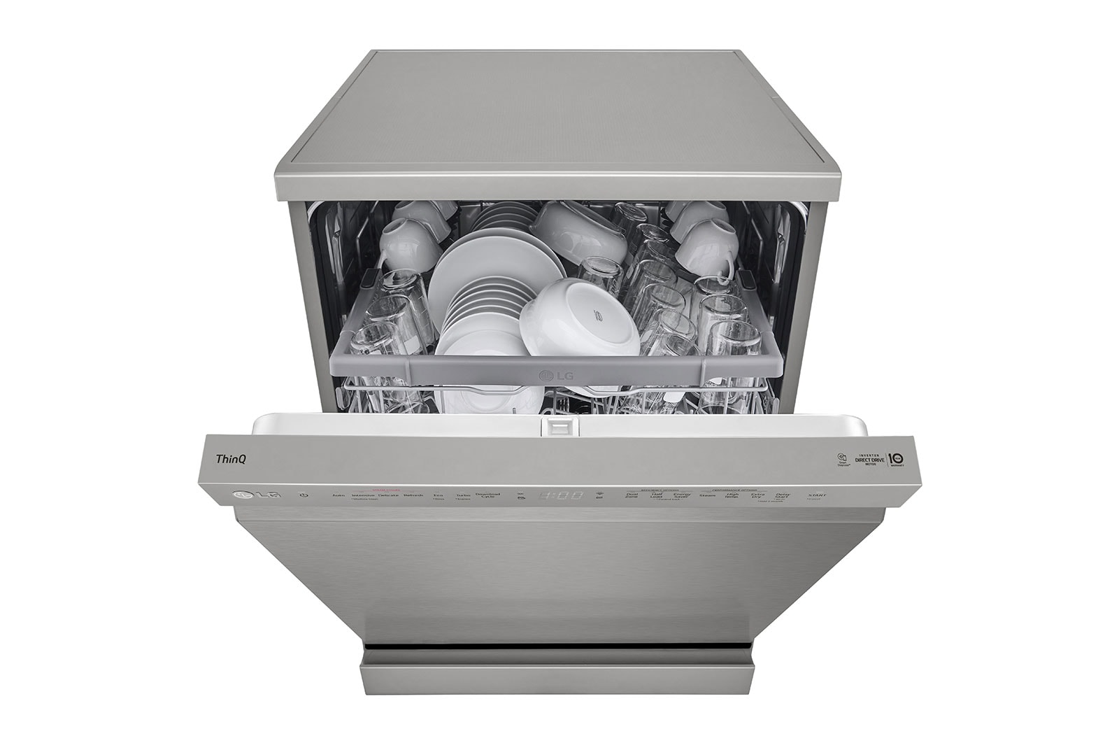 LG Dishwasher, TrueSteam?, 14 Place Settings, QuadWash?, EasyRack? Plus, ThinQ? (Wi-Fi), Inverter Direct Drive?, Silver, DFB532FP