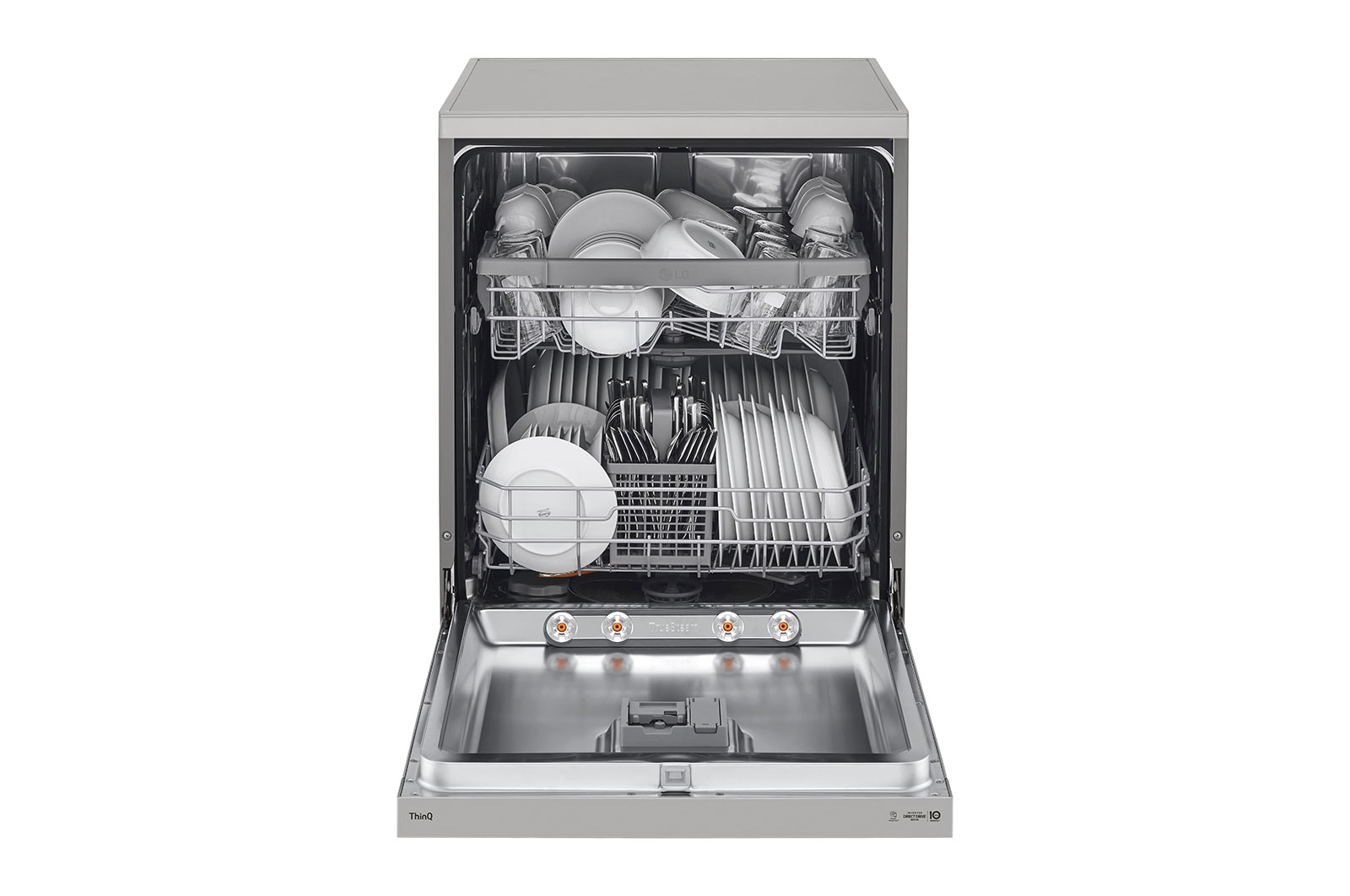 LG Dishwasher, TrueSteam?, 14 Place Settings, QuadWash?, EasyRack? Plus, ThinQ? (Wi-Fi), Inverter Direct Drive?, Silver, DFB532FP