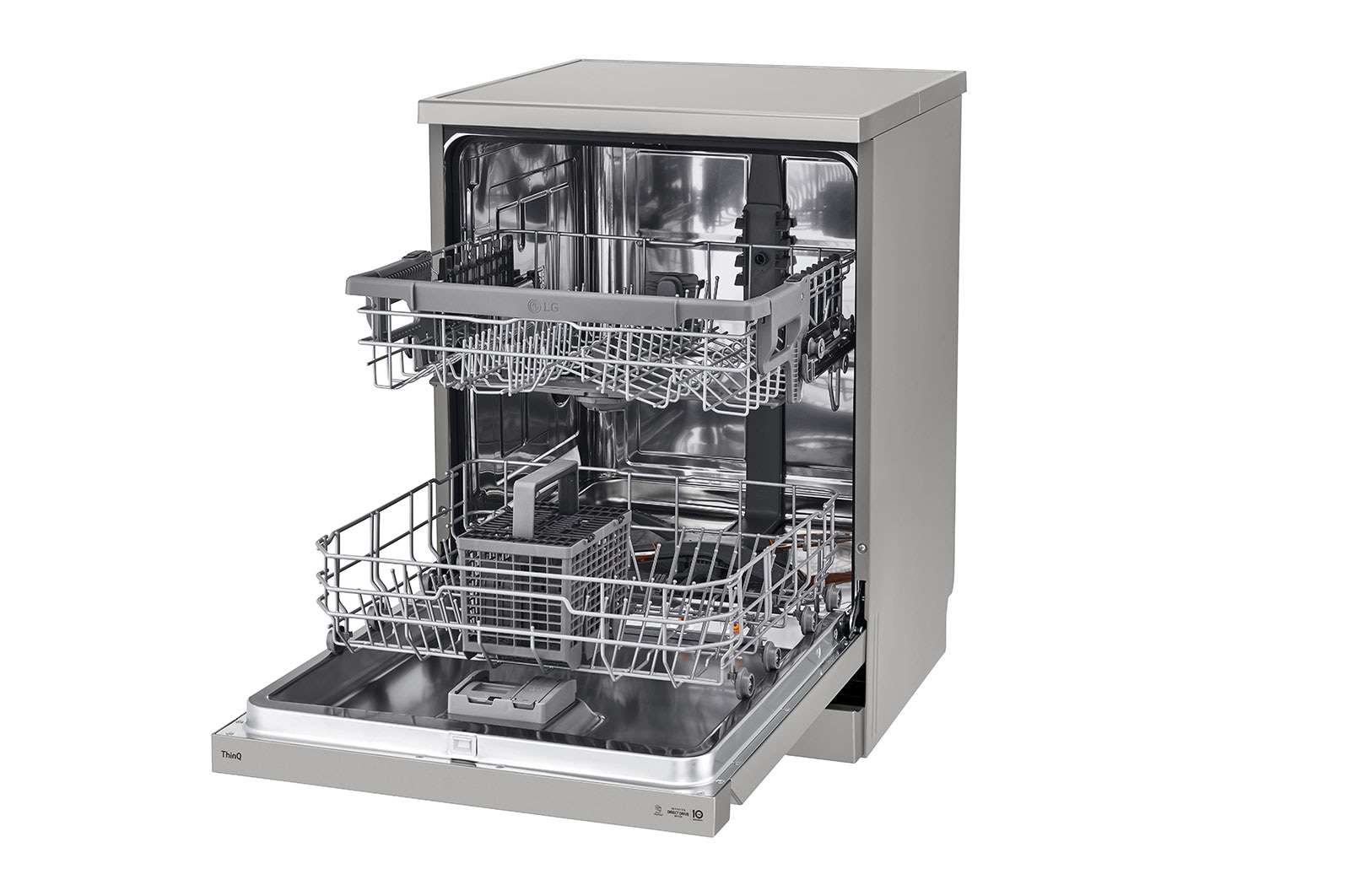 LG Dishwasher, TrueSteam?, 14 Place Settings, QuadWash?, EasyRack? Plus, ThinQ? (Wi-Fi), Inverter Direct Drive?, Silver, DFB532FP