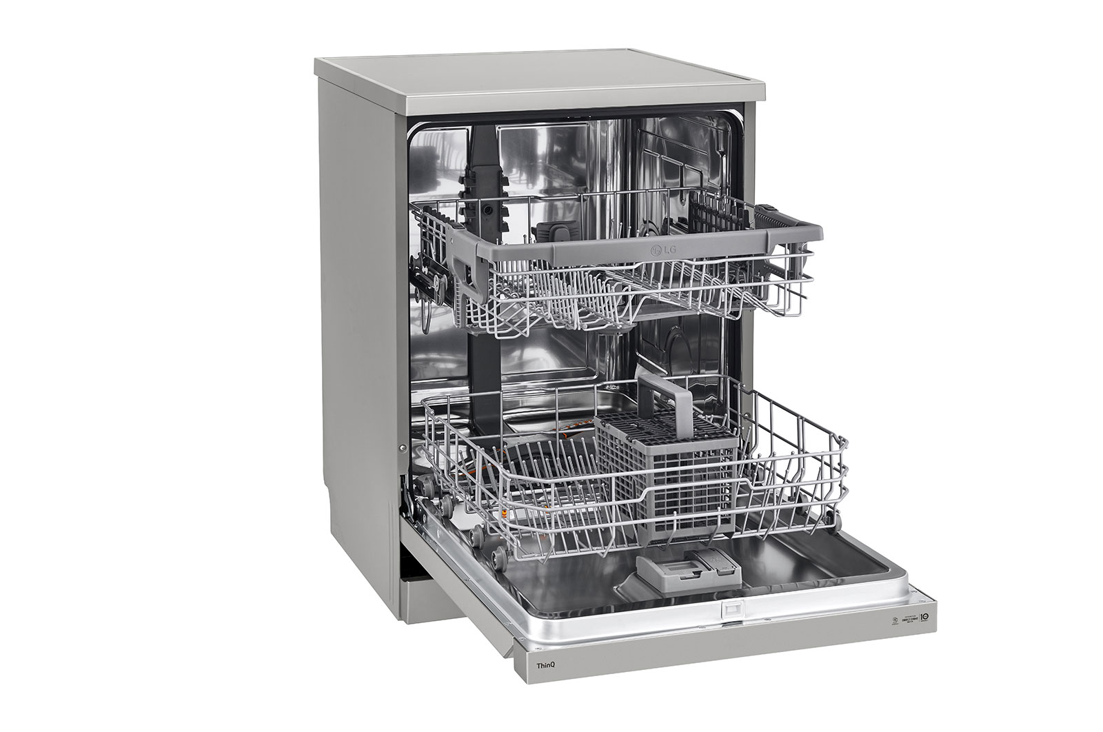 LG Dishwasher, TrueSteam?, 14 Place Settings, QuadWash?, EasyRack? Plus, ThinQ? (Wi-Fi), Inverter Direct Drive?, Silver, DFB532FP