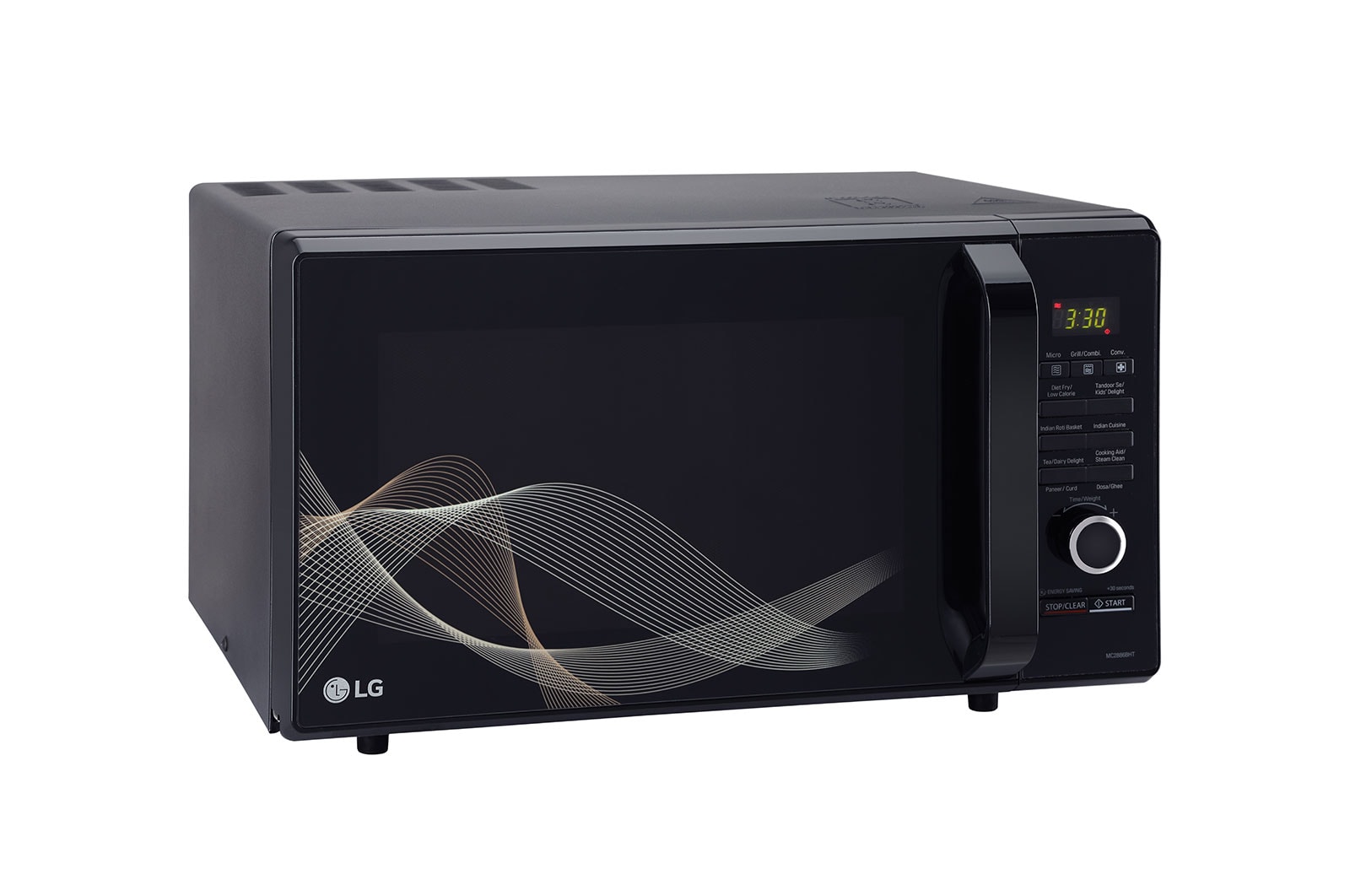 LG 28 L All-In-One Convection Microwave Oven with Diet Fry?, 251 Auto Cook Menu, Roti Basket, Health Plus Menu, Black, MC2886BHT