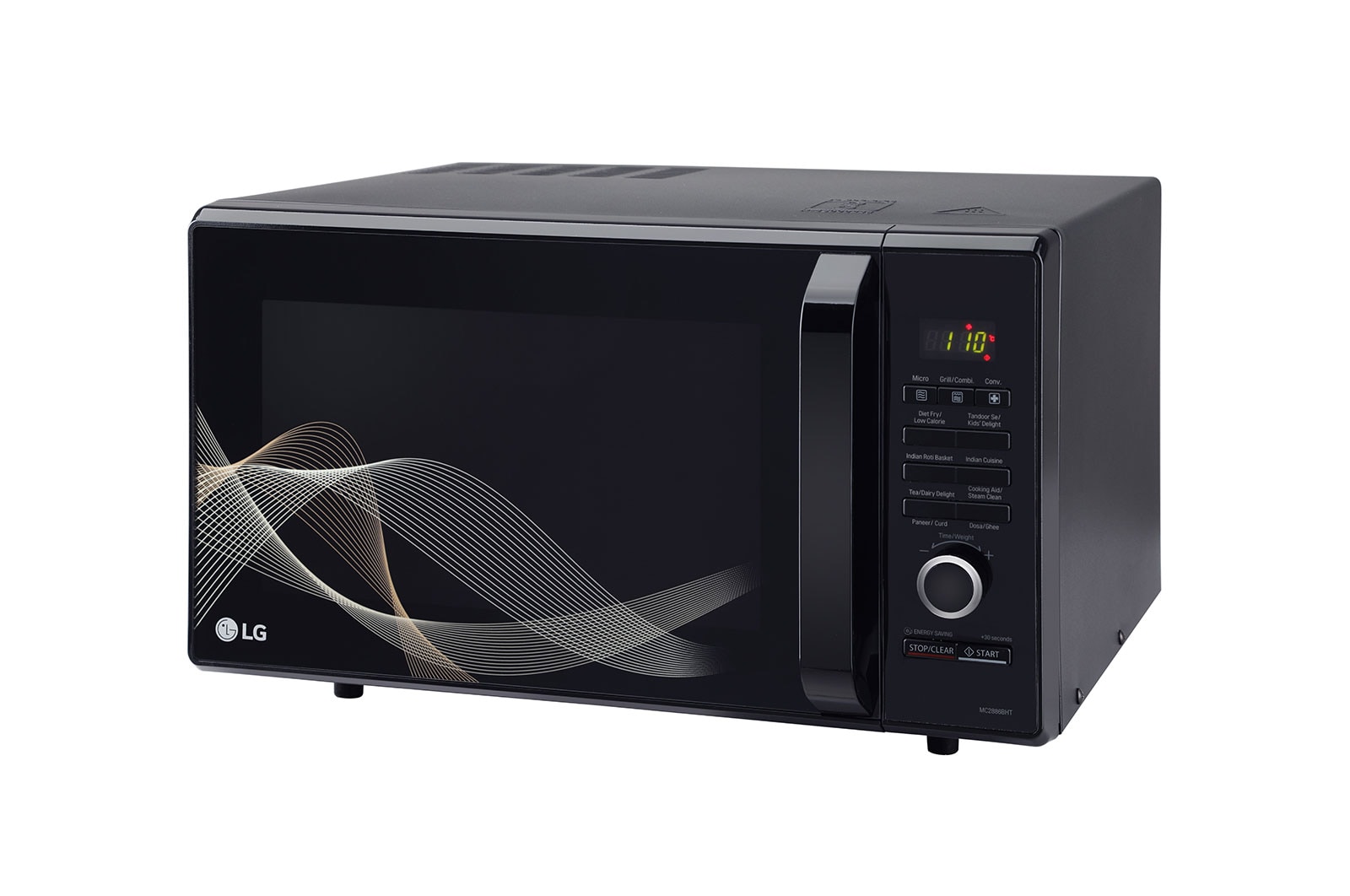 LG 28 L All-In-One Convection Microwave Oven with Diet Fry?, 251 Auto Cook Menu, Roti Basket, Health Plus Menu, Black, MC2886BHT