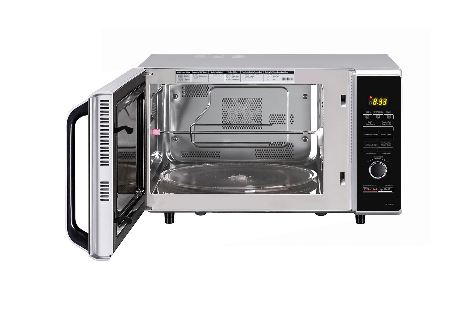 LG 28 L All-In-One Convection Microwave Oven with Motorised Rotisserie, Diet Fry?, 251 Auto Cook Menu, Silver, MC2886SFU