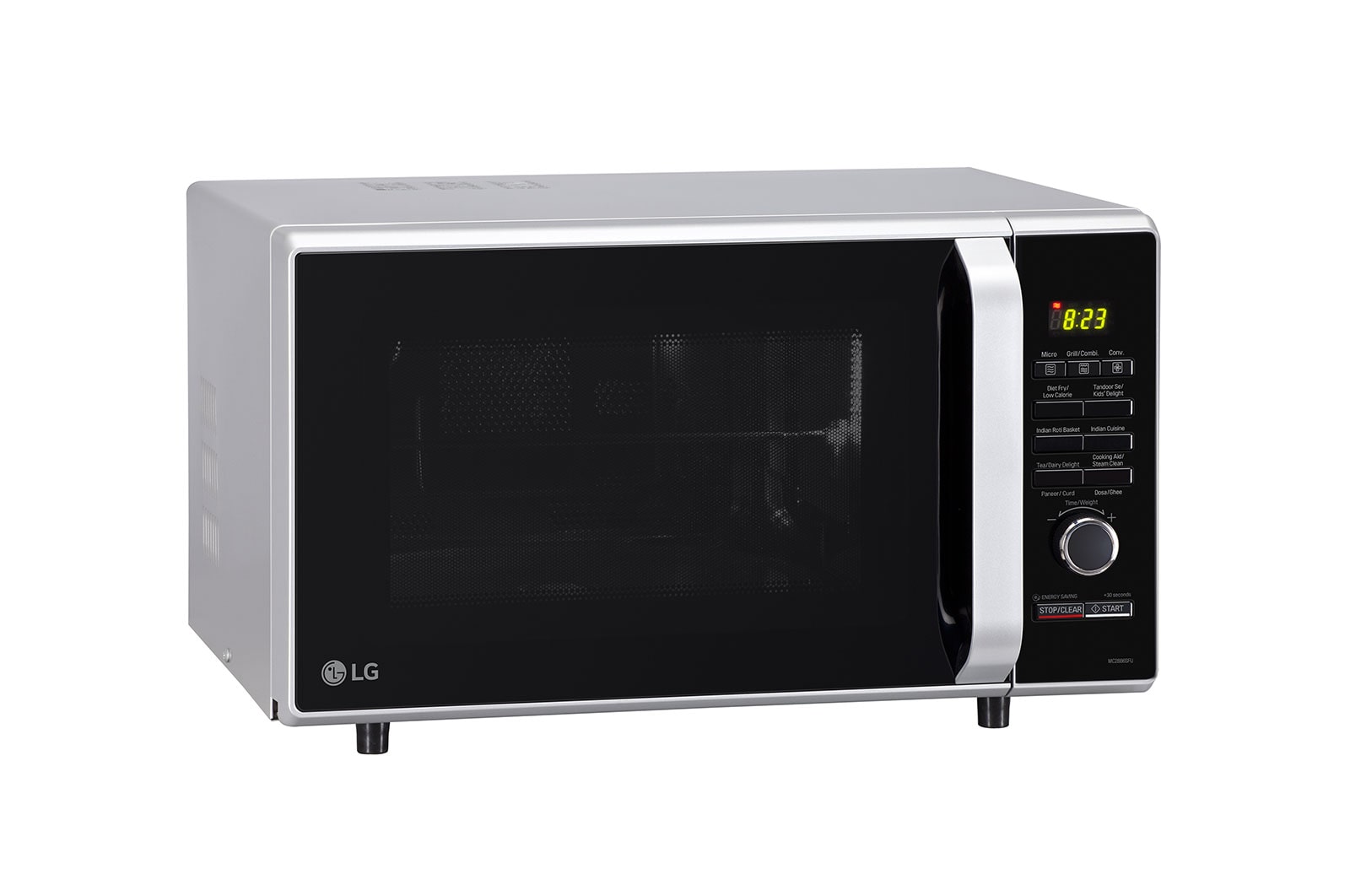 LG 28 L All-In-One Convection Microwave Oven with Motorised Rotisserie, Diet Fry?, 251 Auto Cook Menu, Silver, MC2886SFU
