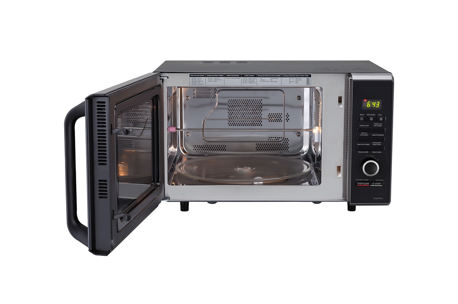 LG 28 L Convection Microwave Oven with 271 Auto Cook Menu, Motorised Rotisserie, Roti Basket, Diet Fry? ( Black), MC2887BFUM