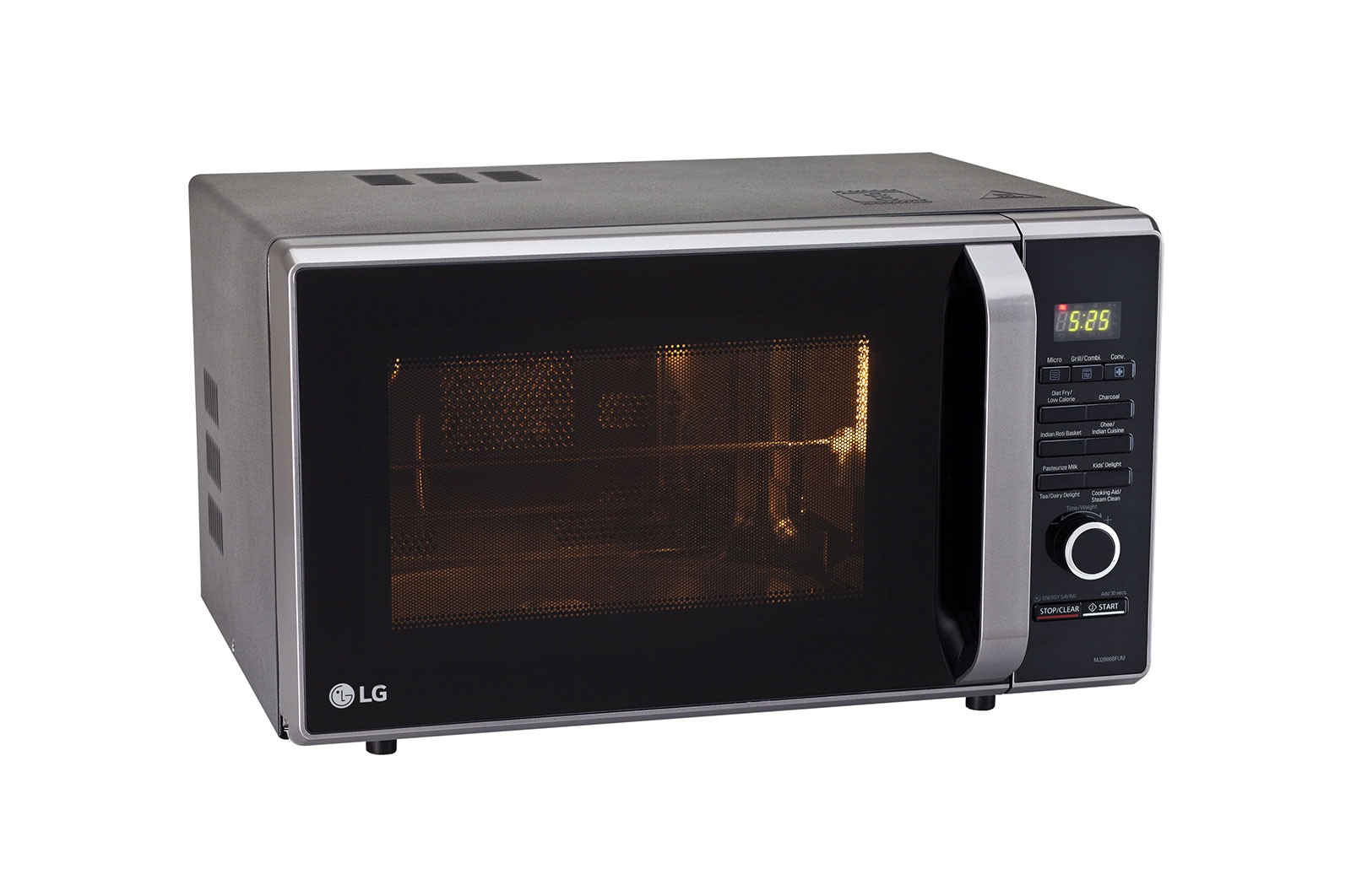 LG 28 L Convection Microwave Oven with 271 Auto Cook Menu, Motorised Rotisserie, Roti Basket, Diet Fry? ( Black), MC2887BFUM