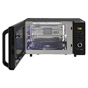 LG 28 L Charcoal Convection Microwave Oven with 301 Auto Cook Menu, Motorised Rotisserie, Floral Black, MJ2887BWUM