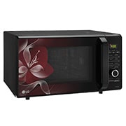 LG 28 L Charcoal Convection Microwave Oven with 301 Auto Cook Menu, Motorised Rotisserie, Floral Black, MJ2887BWUM