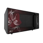 LG 28 L Charcoal Convection Microwave Oven with 301 Auto Cook Menu, Motorised Rotisserie, Floral Black, MJ2887BWUM