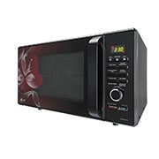 LG 28 L Charcoal Convection Microwave Oven with 301 Auto Cook Menu, Motorised Rotisserie, Floral Black, MJ2887BWUM