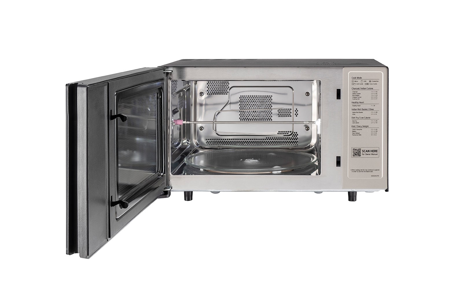 LG 28 L Scan-To-Cook Charcoal Convection Microwave Oven with 301 Auto Cook Menu, Healthy Heart, Motorised Rotisserie, Black, MJEN286UFW