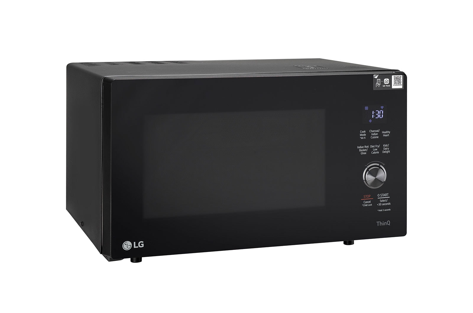 LG 28 L Scan-To-Cook Charcoal Convection Microwave Oven with 301 Auto Cook Menu, Healthy Heart, Motorised Rotisserie, Black, MJEN286UFW