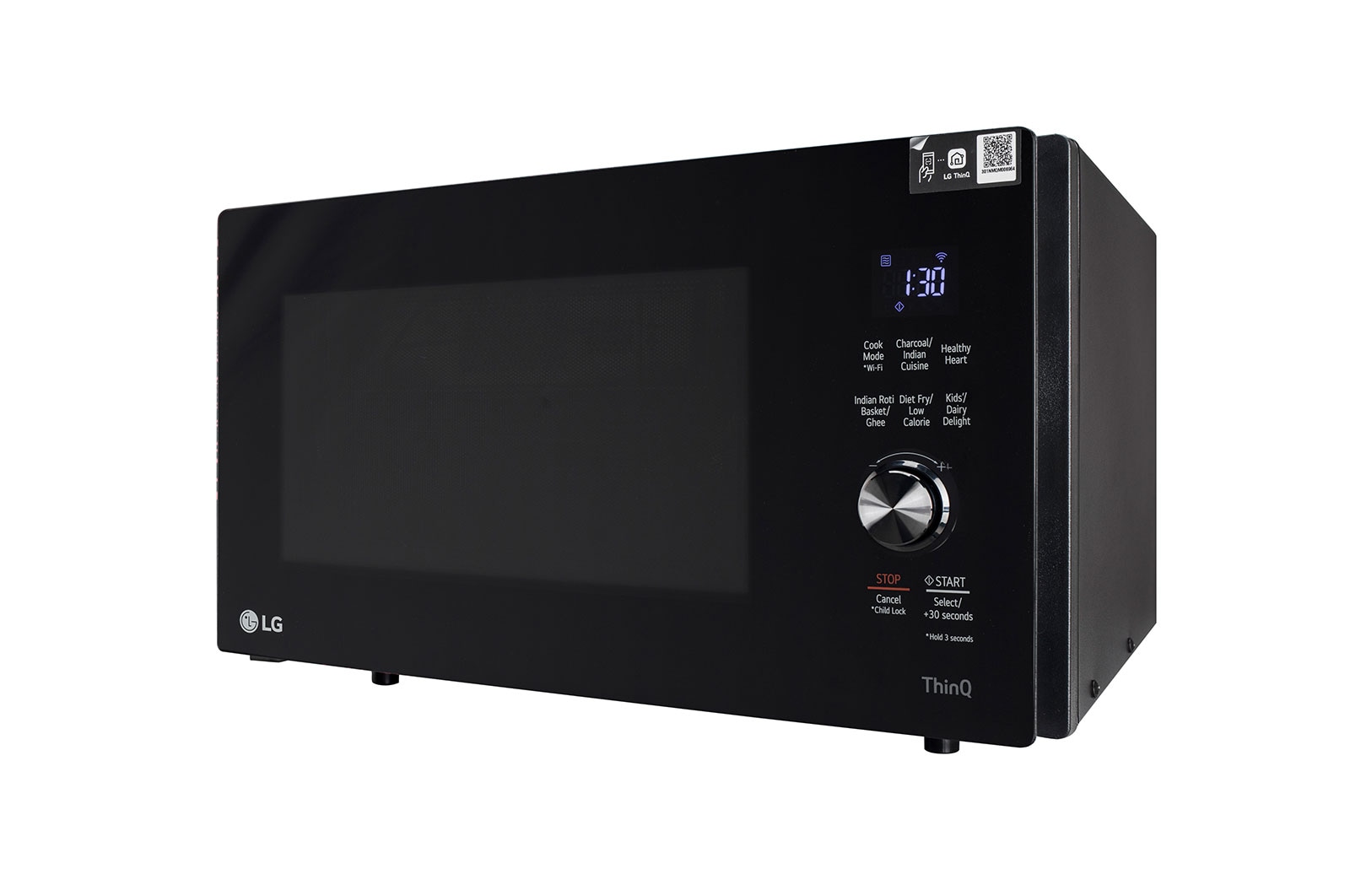 LG 28 L Scan-To-Cook Charcoal Convection Microwave Oven with 301 Auto Cook Menu, Healthy Heart, Motorised Rotisserie, Black, MJEN286UFW