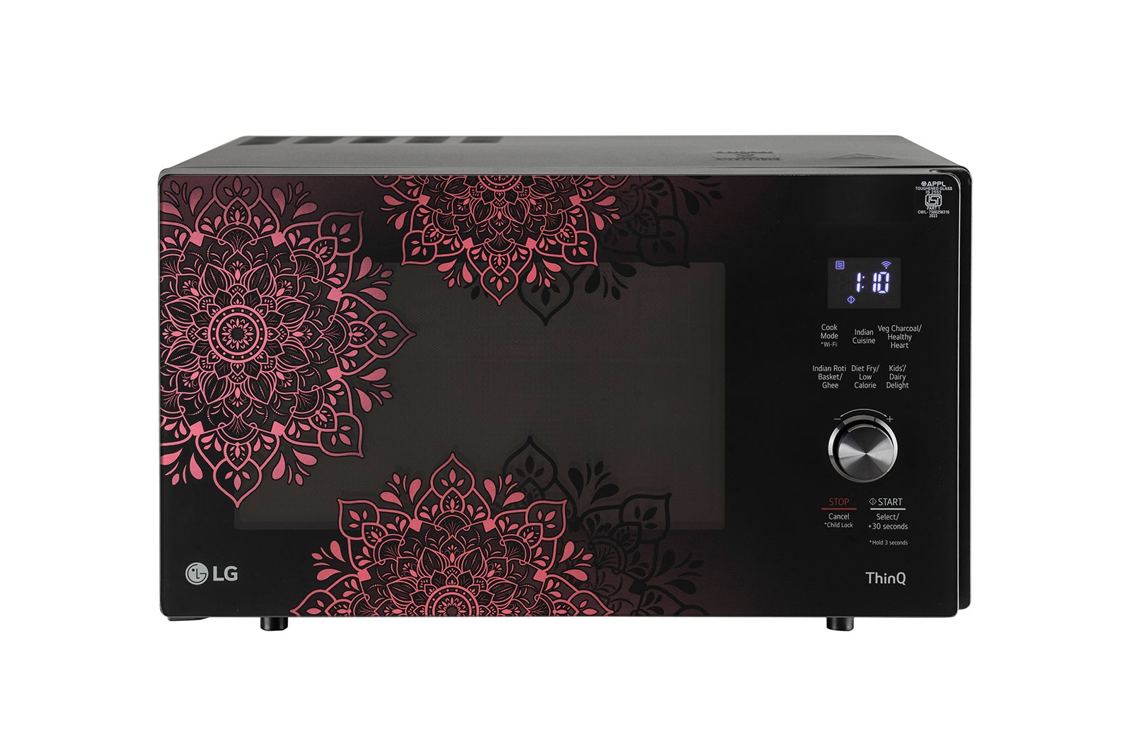 LG mjen286viw wifi-enabled-charcoal-convection-microwave front view