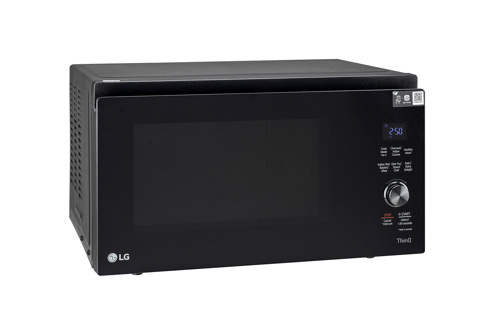 LG 32 L Scan-To-Cook Charcoal Microwave Oven with Healthy Heart?, Charcoal Lighting Heater, Motorised Rotisserie, Black, MJEN326SFW