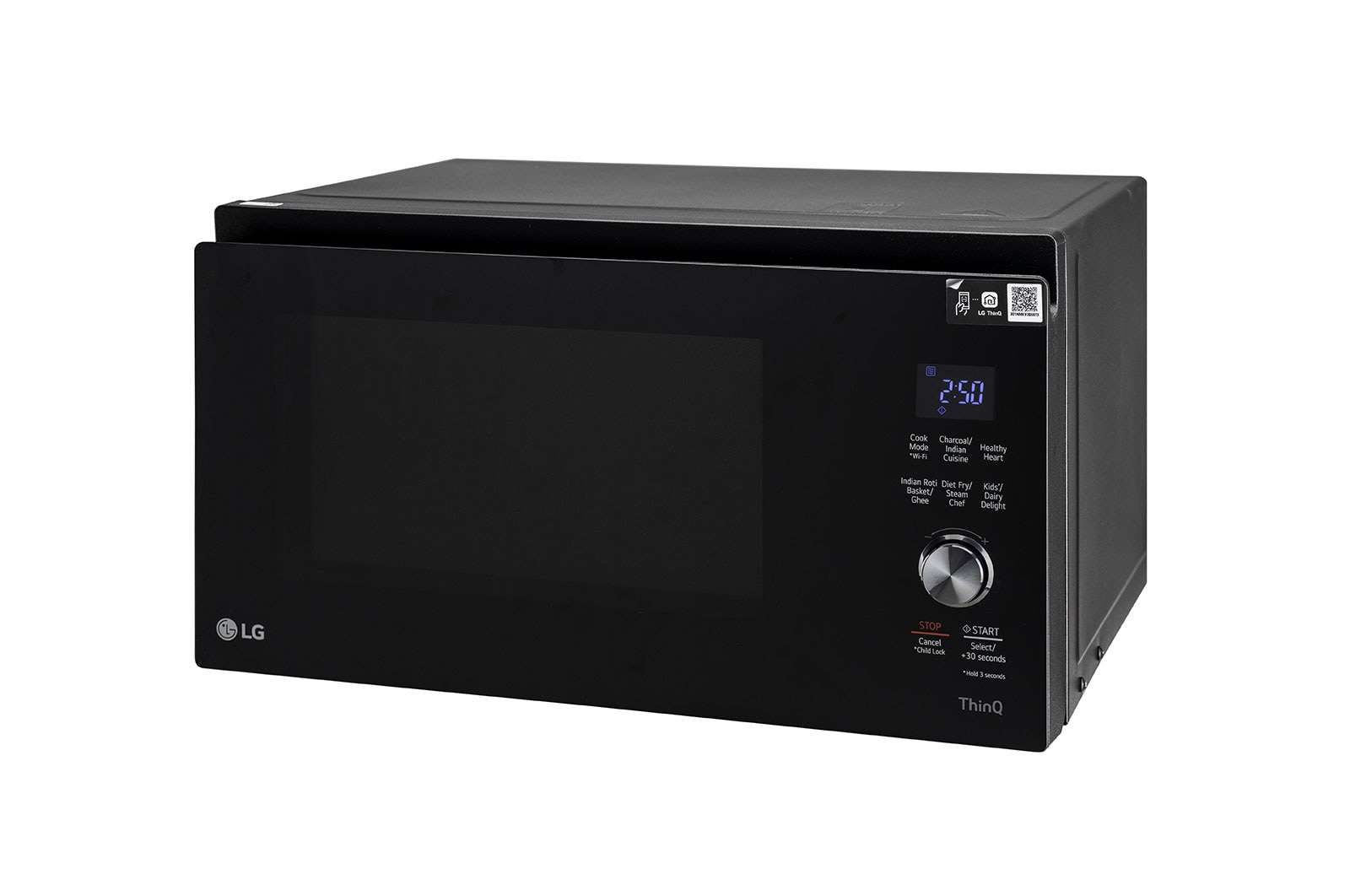 LG 32 L Scan-To-Cook Charcoal Microwave Oven with Healthy Heart?, Charcoal Lighting Heater, Motorised Rotisserie, Black, MJEN326SFW