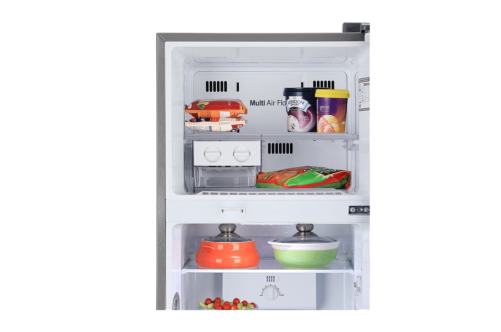 LG 242L Double Door Refrigerator with Door Cooling+?, Multi Air Flow, Shiny Steel Finish, 3 Star, GL-I292RPZX