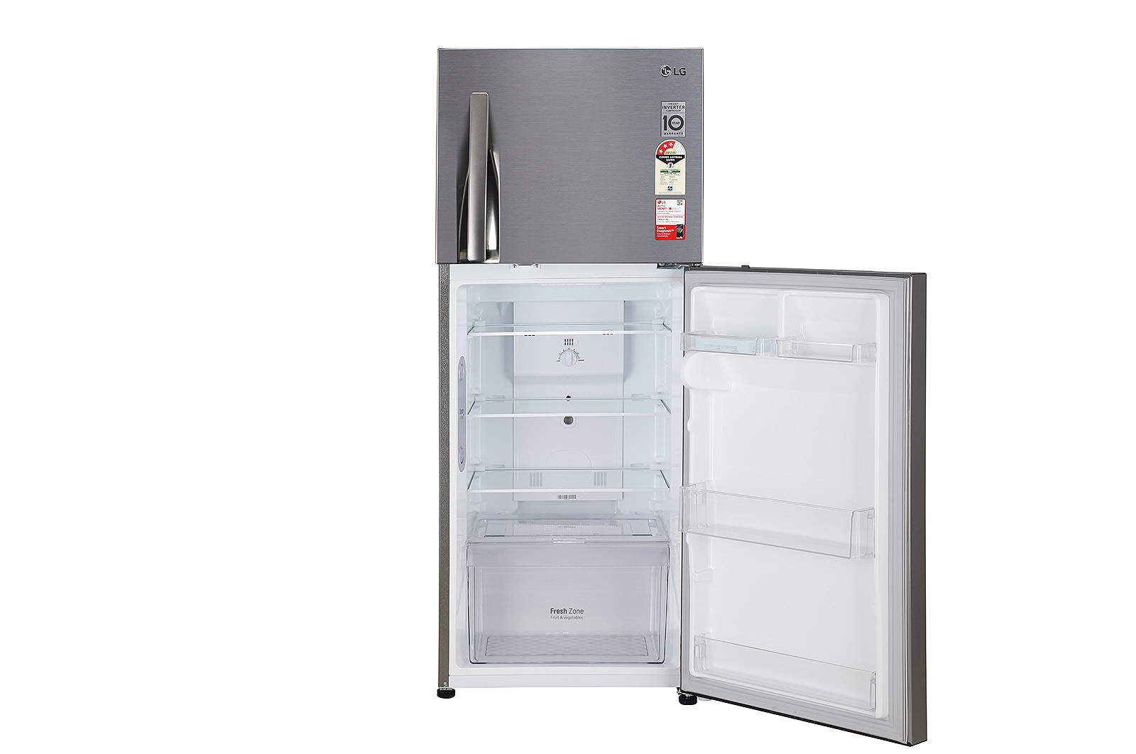 LG 242L Double Door Refrigerator with Door Cooling+?, Multi Air Flow, Shiny Steel Finish, 3 Star, GL-I292RPZX