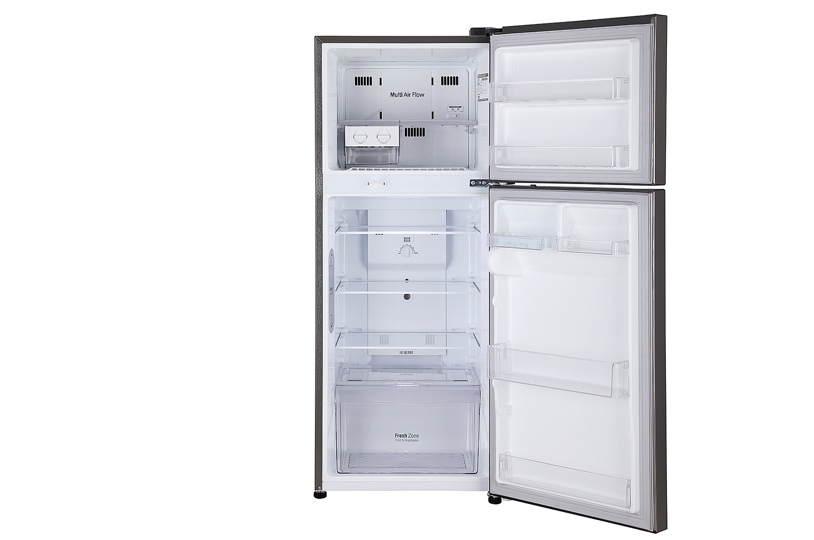 LG 242L Double Door Refrigerator with Door Cooling+?, Multi Air Flow, Shiny Steel Finish, 3 Star, GL-I292RPZX