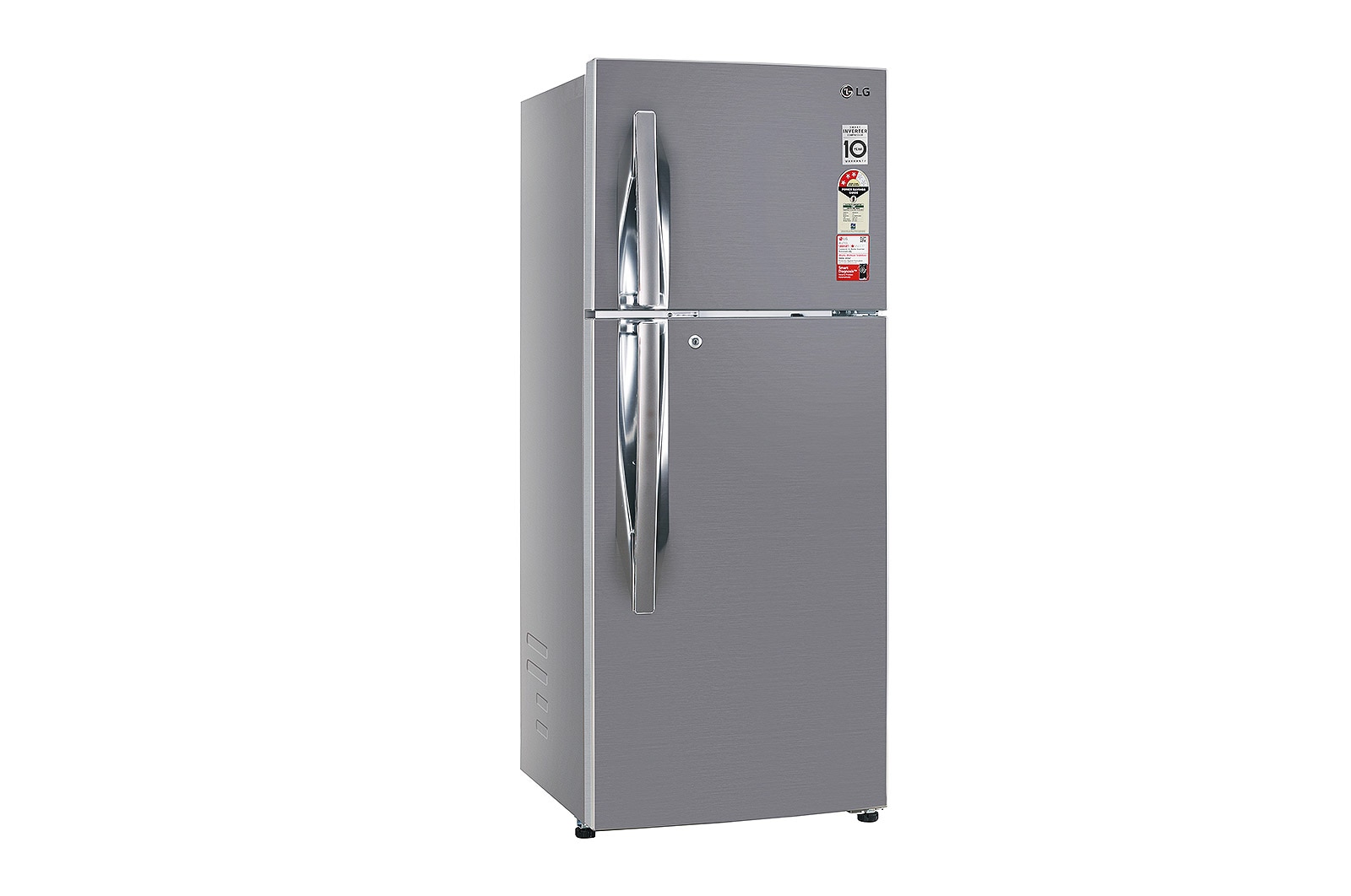 LG 242L Double Door Refrigerator with Door Cooling+?, Multi Air Flow, Shiny Steel Finish, 3 Star, GL-I292RPZX