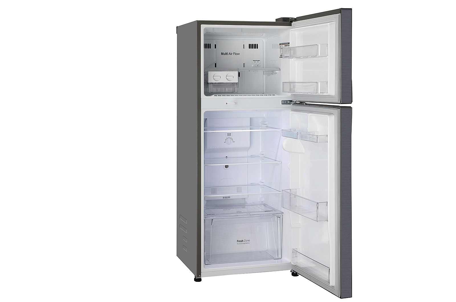 LG 242L Double Door Refrigerator with Door Cooling+?, Multi Air Flow, Shiny Steel Finish, 3 Star, GL-I292RPZX