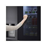 LG 635L Side-by-Side Refrigerator, InstaView Door-in-Door?, Matte Black Finish, 3 Star, GL-X257AMCX