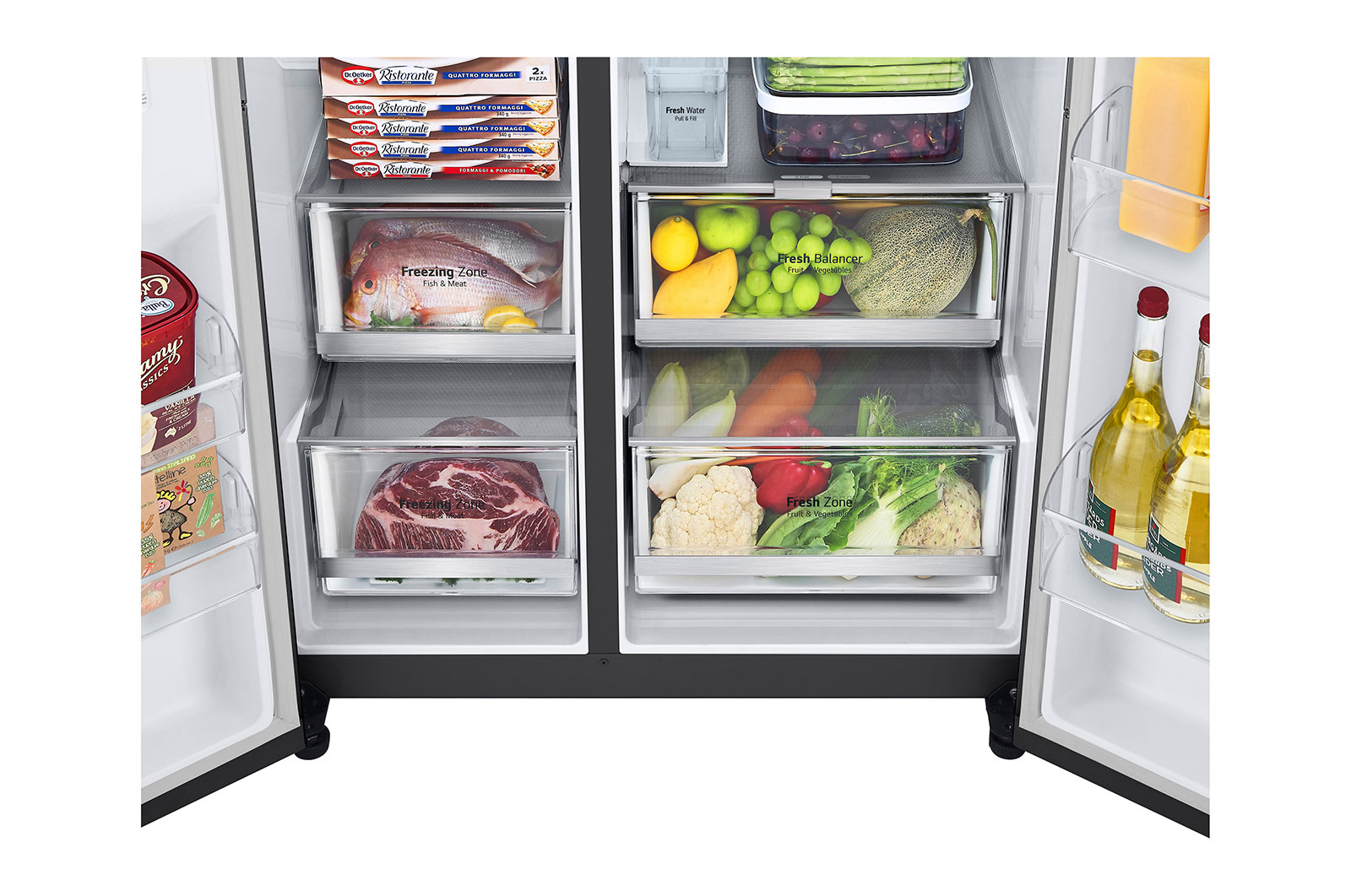 LG 635L Side-by-Side Refrigerator, InstaView Door-in-Door?, Matte Black Finish, 3 Star, GL-X257AMCX
