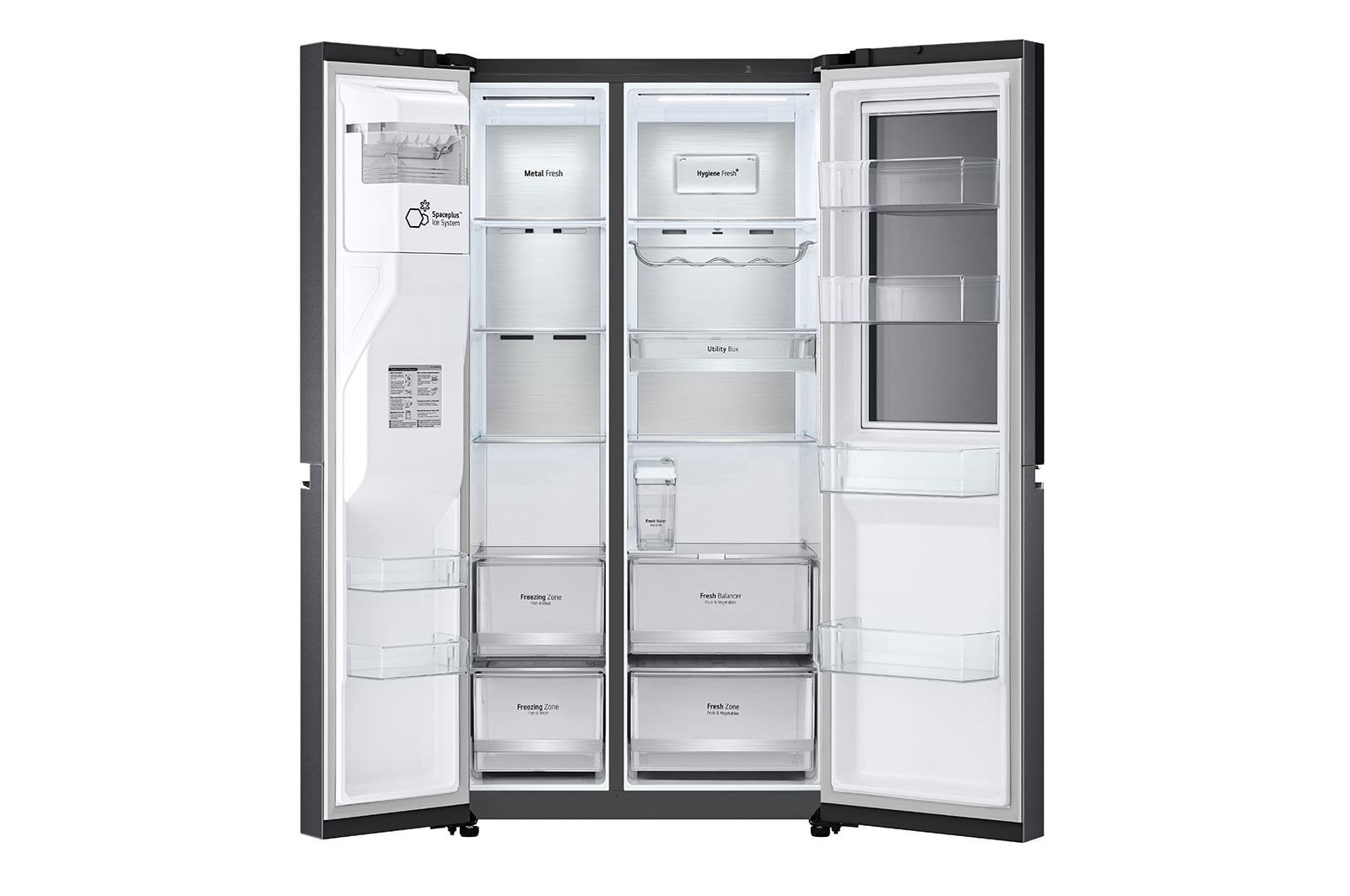 LG 635L Side-by-Side Refrigerator, InstaView Door-in-Door?, Matte Black Finish, 3 Star, GL-X257AMCX