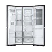 LG 635L Side-by-Side Refrigerator, InstaView Door-in-Door?, Matte Black Finish, 3 Star, GL-X257AMCX