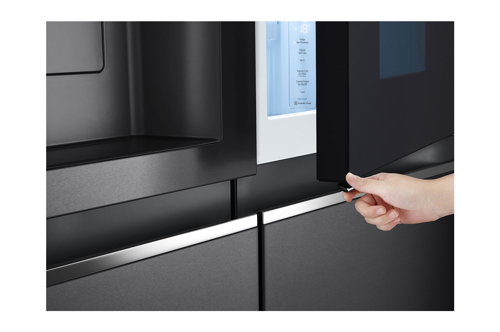LG 635L Side-by-Side Refrigerator, InstaView Door-in-Door?, Matte Black Finish, 3 Star, GL-X257AMCX