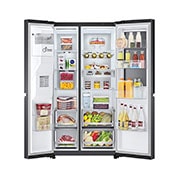 LG 635L Side-by-Side Refrigerator, InstaView Door-in-Door?, Matte Black Finish, 3 Star, GL-X257AMCX