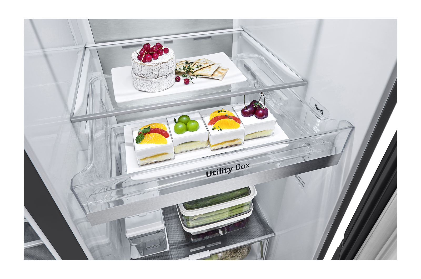 LG 635L Side-by-Side Refrigerator, InstaView Door-in-Door?, Matte Black Finish, 3 Star, GL-X257AMCX