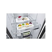 LG 635L Side-by-Side Refrigerator, InstaView Door-in-Door?, Matte Black Finish, 3 Star, GL-X257AMCX