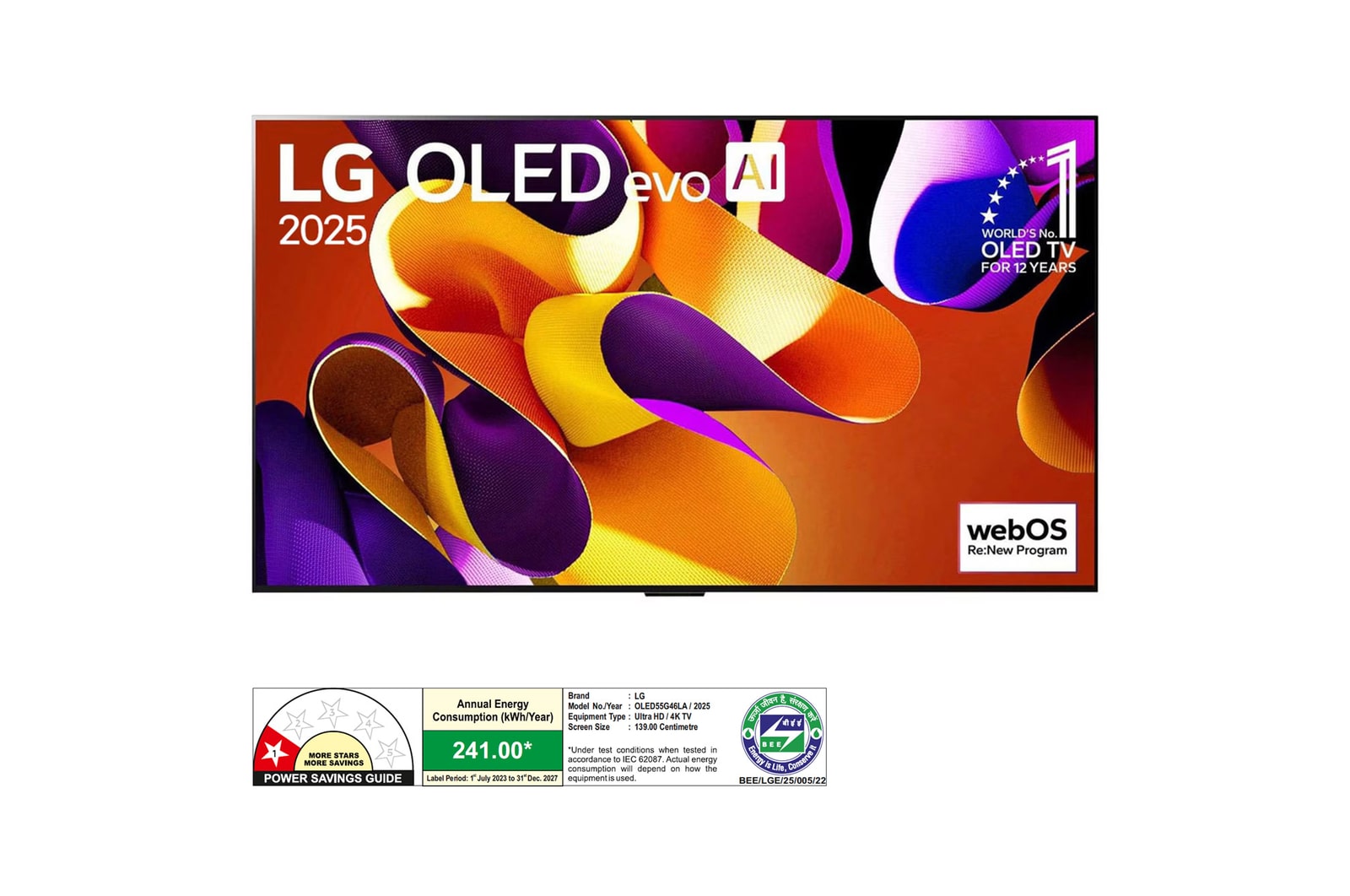 LG OLED55G46LA OLED front view