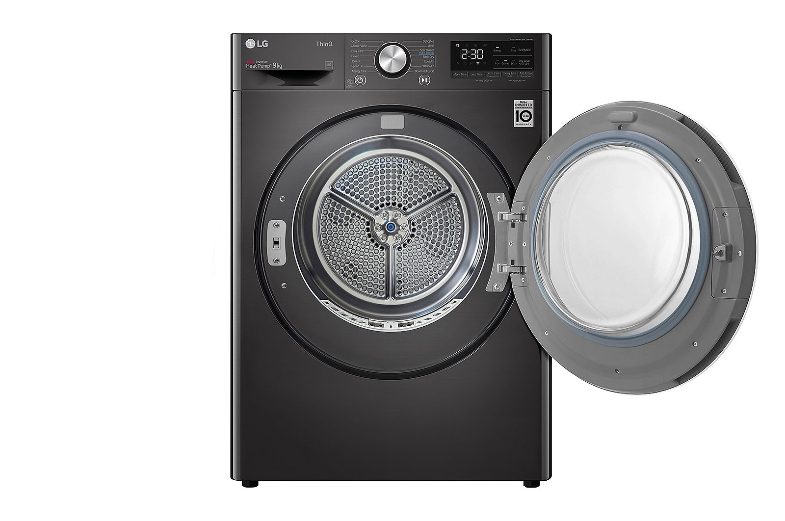 LG 9Kg Dryer, Dual Heat Pump?, Black Steel, DHV09SWB