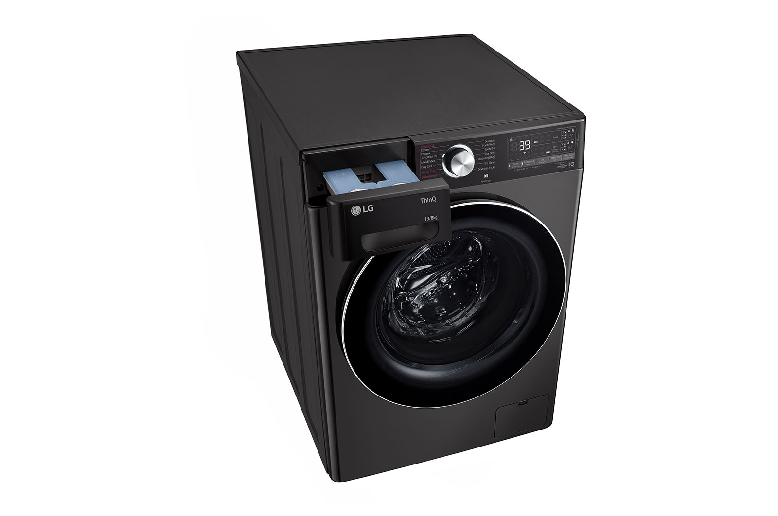 LG 13/08Kg Front Load Washer Dryer, AI Direct Drive?, ez-Dispense, Black VCM, FHD1308STB