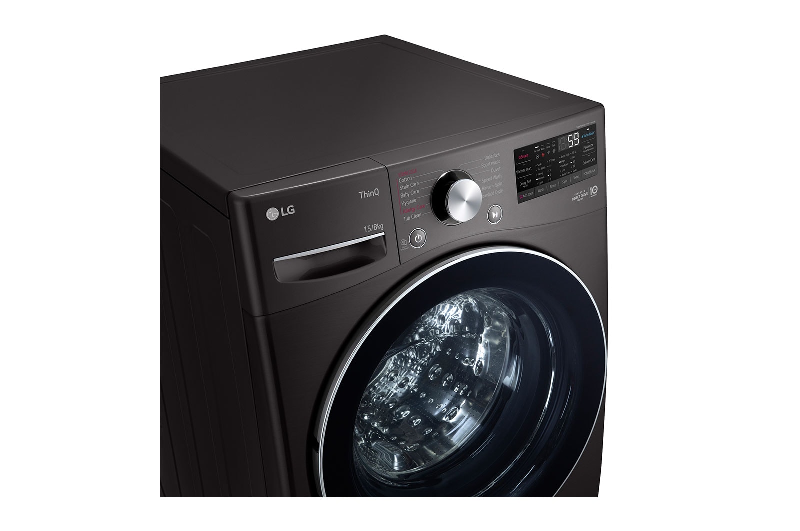 LG 15/8Kg Front Load Washer-Dryer, AI Direct Drive?, Black VCM, FHD1508STB