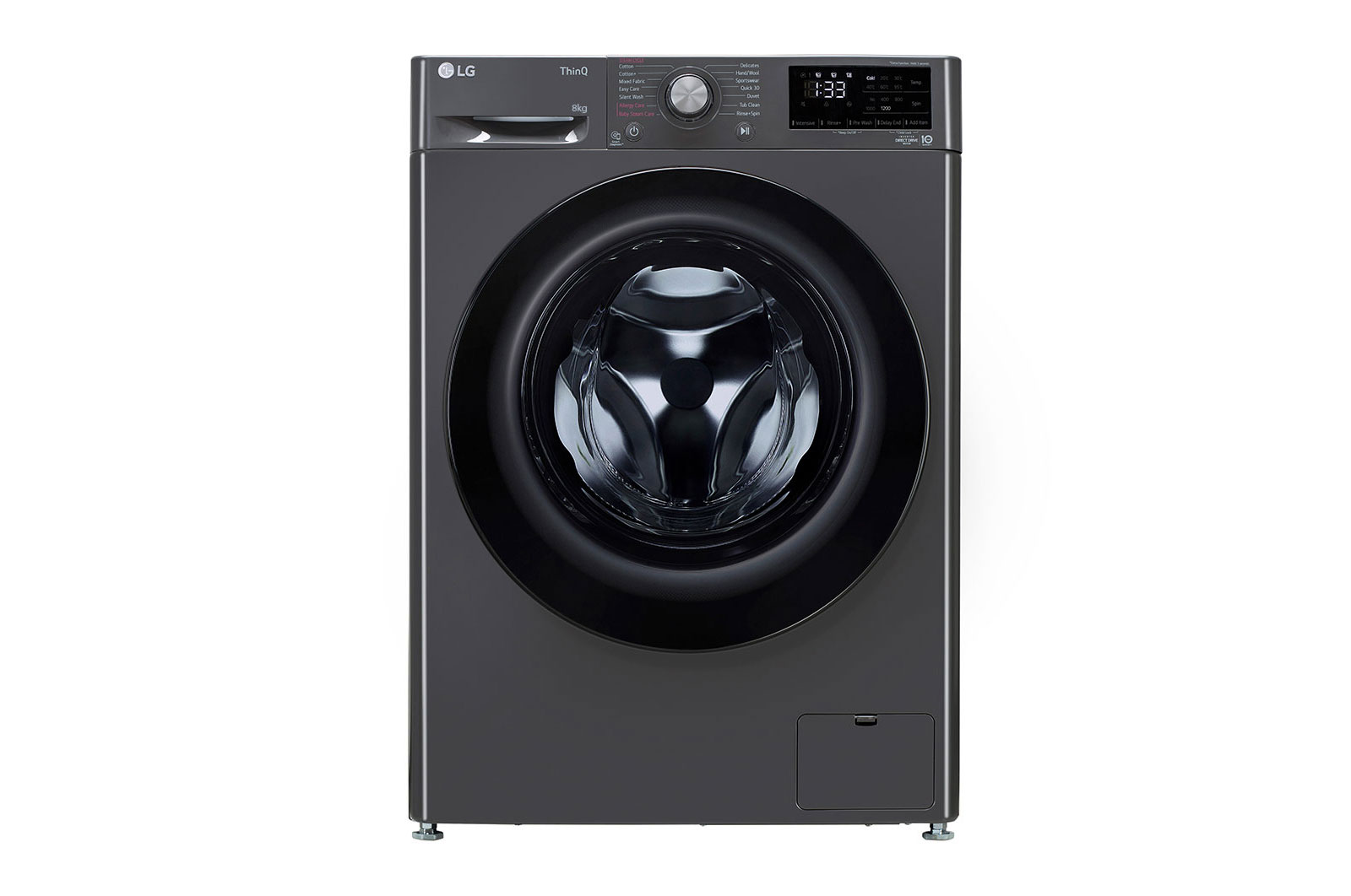 LG FHP1208Z5M front loading washing machine front view