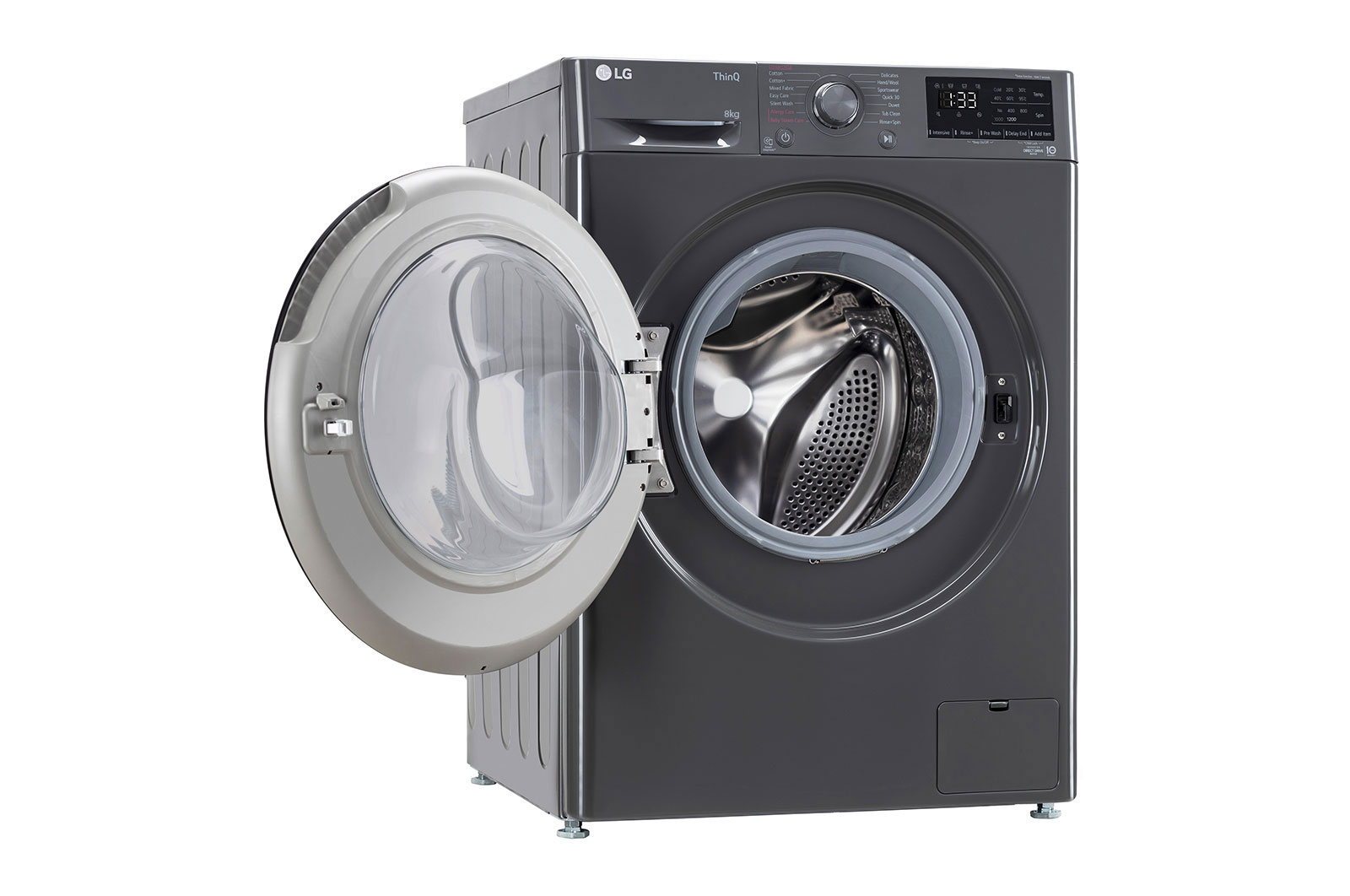 LG 8Kg Front Load Washing Machine, AI Direct Drive?, Steam, Wifi, Middle Black, FHP1208Z5M
