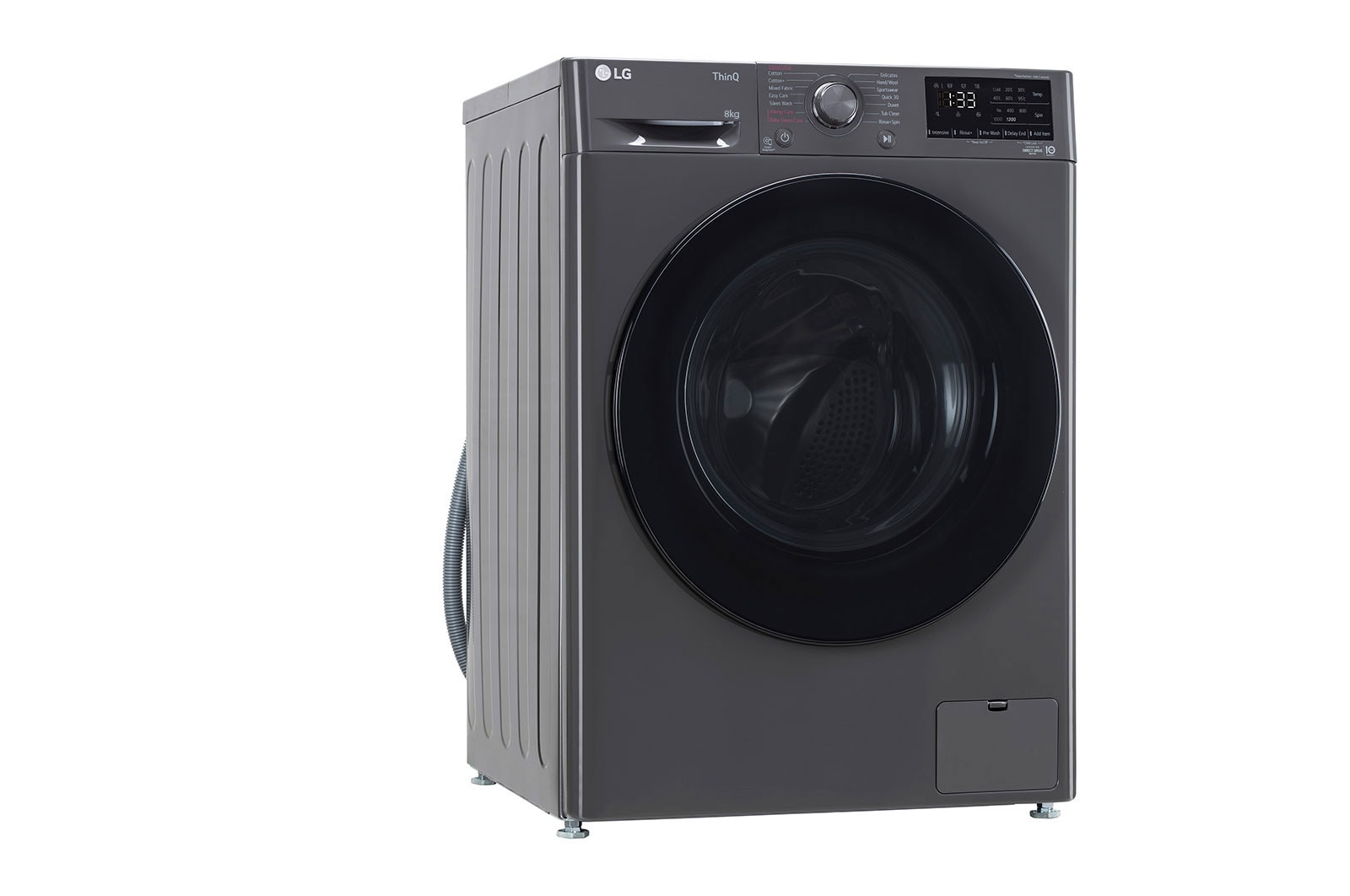 LG 8Kg Front Load Washing Machine, AI Direct Drive?, Steam, Wifi, Middle Black, FHP1208Z5M