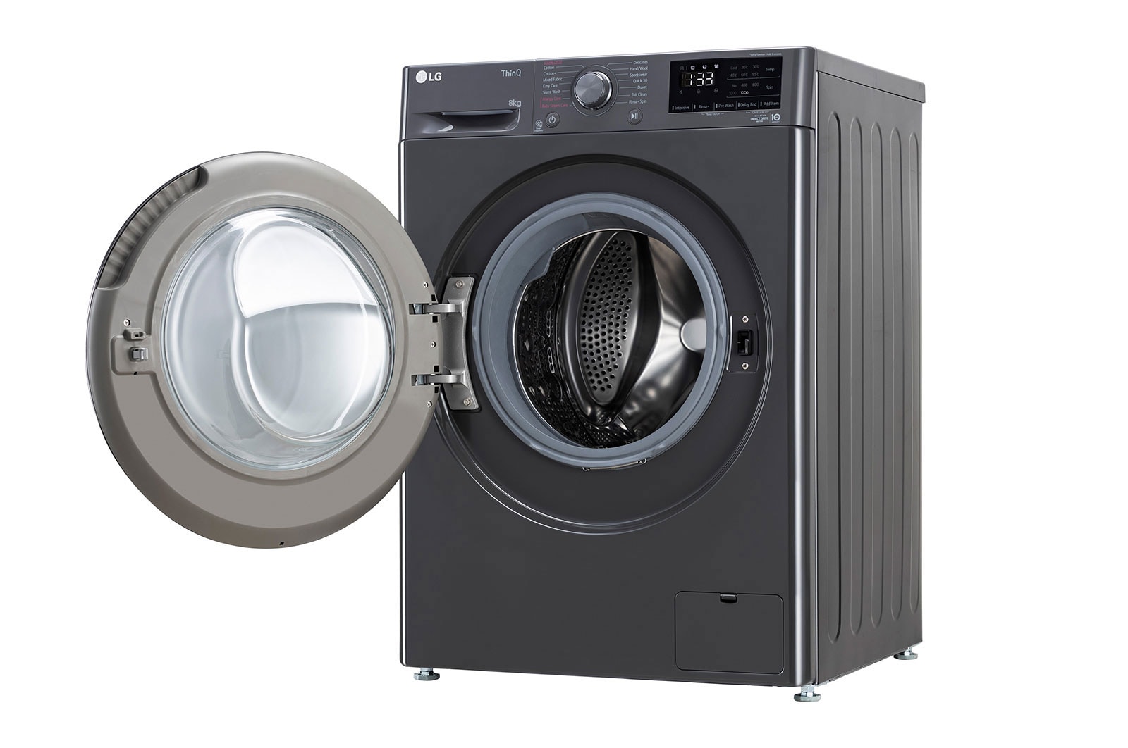 LG 8Kg Front Load Washing Machine, AI Direct Drive?, Steam, Wifi, Middle Black, FHP1208Z5M