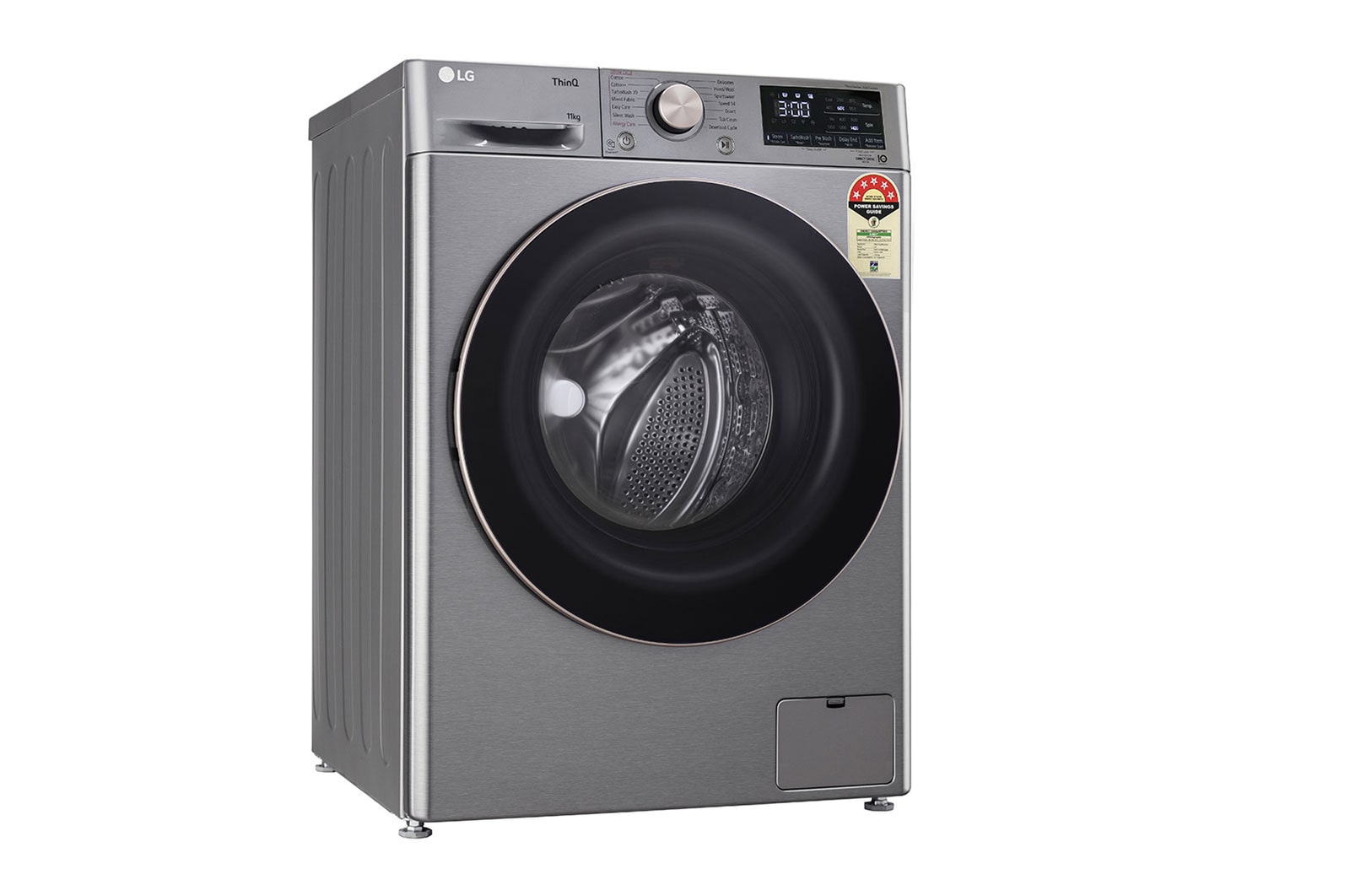 LG 11Kg Front Load Washing Machine, AI Direct Drive?, Platinum Silver, FHP1411Z9P