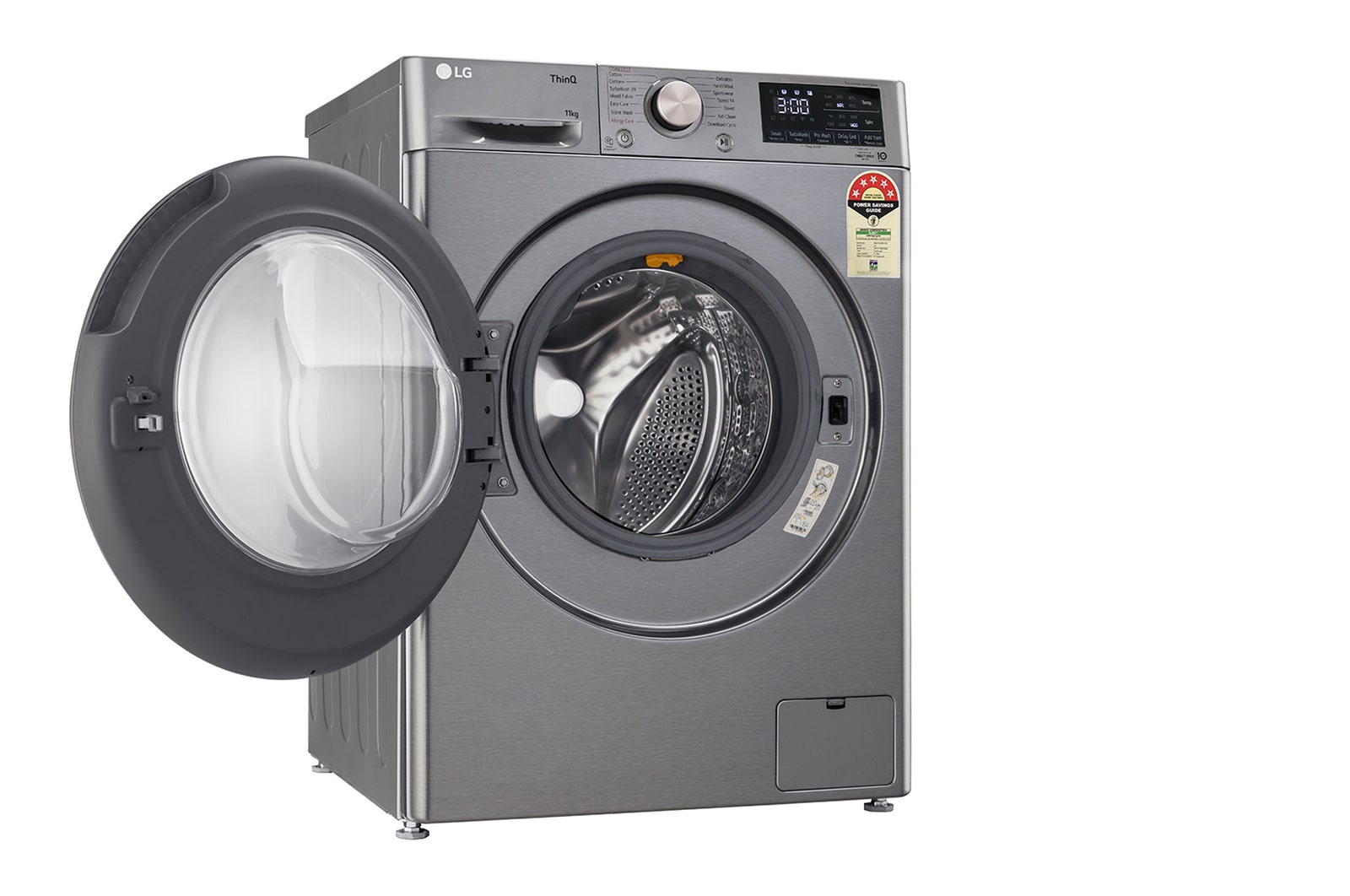LG 11Kg Front Load Washing Machine, AI Direct Drive?, Platinum Silver, FHP1411Z9P