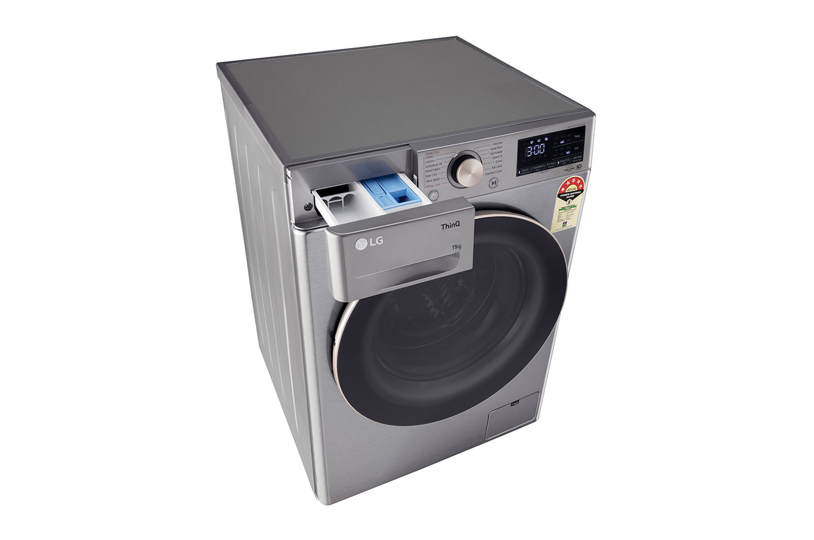 LG 11Kg Front Load Washing Machine, AI Direct Drive?, Platinum Silver, FHP1411Z9P
