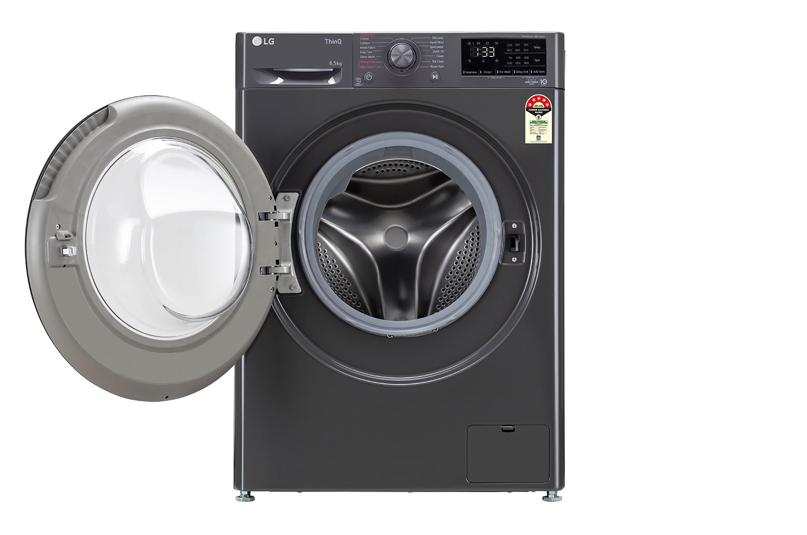 LG 6.5Kg Front Load Washing Machine, AI Direct Drive?, Middle Black, FHV1265Z2M