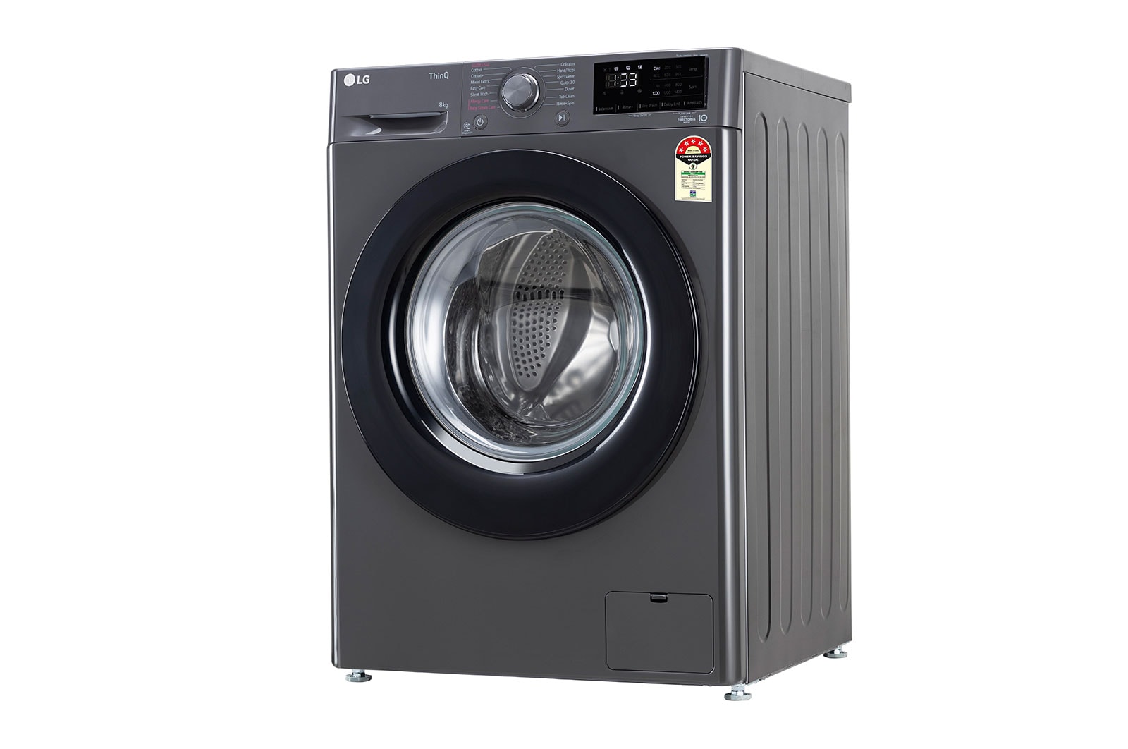 LG 8Kg Front Load Washing Machine, AI Direct Drive? , Steam, Middle Black, FHV1408Z2M