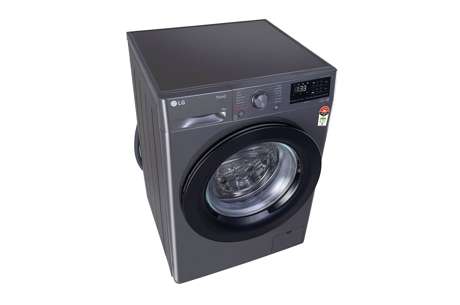 LG 8Kg Front Load Washing Machine, AI Direct Drive? , Steam, Middle Black, FHV1408Z2M