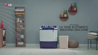 LG 11.5Kg Semi Automatic Top Load Washing Machine, Roller Jet Pulsator + Soak, Full Black, P115ASLAZ